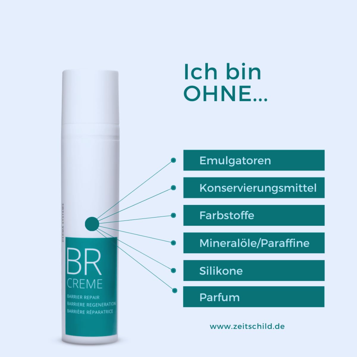 Hautbarriere Creme I Regeneration und Schutz der eigenen Hautbarriere I Schützend und Entzündungshemmend auf dem Körper und im Gesicht I 100ml I BR Cream