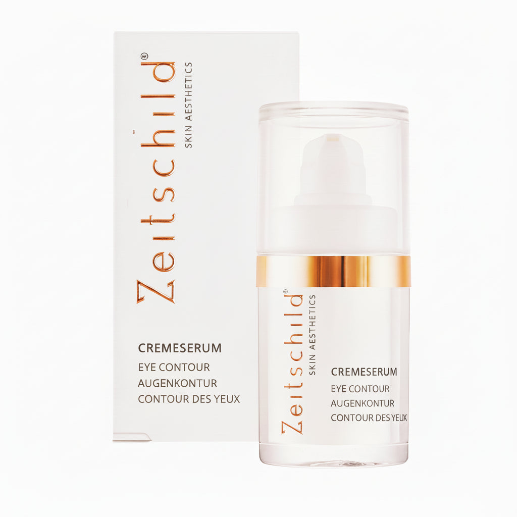 Augenkontur Cremeserum gegen Augenringe, Falten & Schwellungen, Anti-Aging mit Hyaluron, Peptiden & Seidenbaumextrakt, Parfümfrei, für empfindliche Haut, 15 ml
