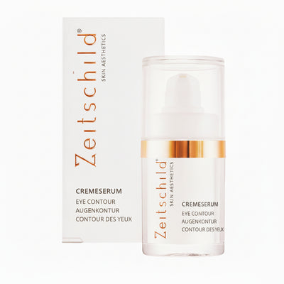 Augenkontur Cremeserum gegen Augenringe, Falten & Schwellungen, Anti-Aging mit Hyaluron, Peptiden & Seidenbaumextrakt, Parfümfrei, für empfindliche Haut, 15 ml