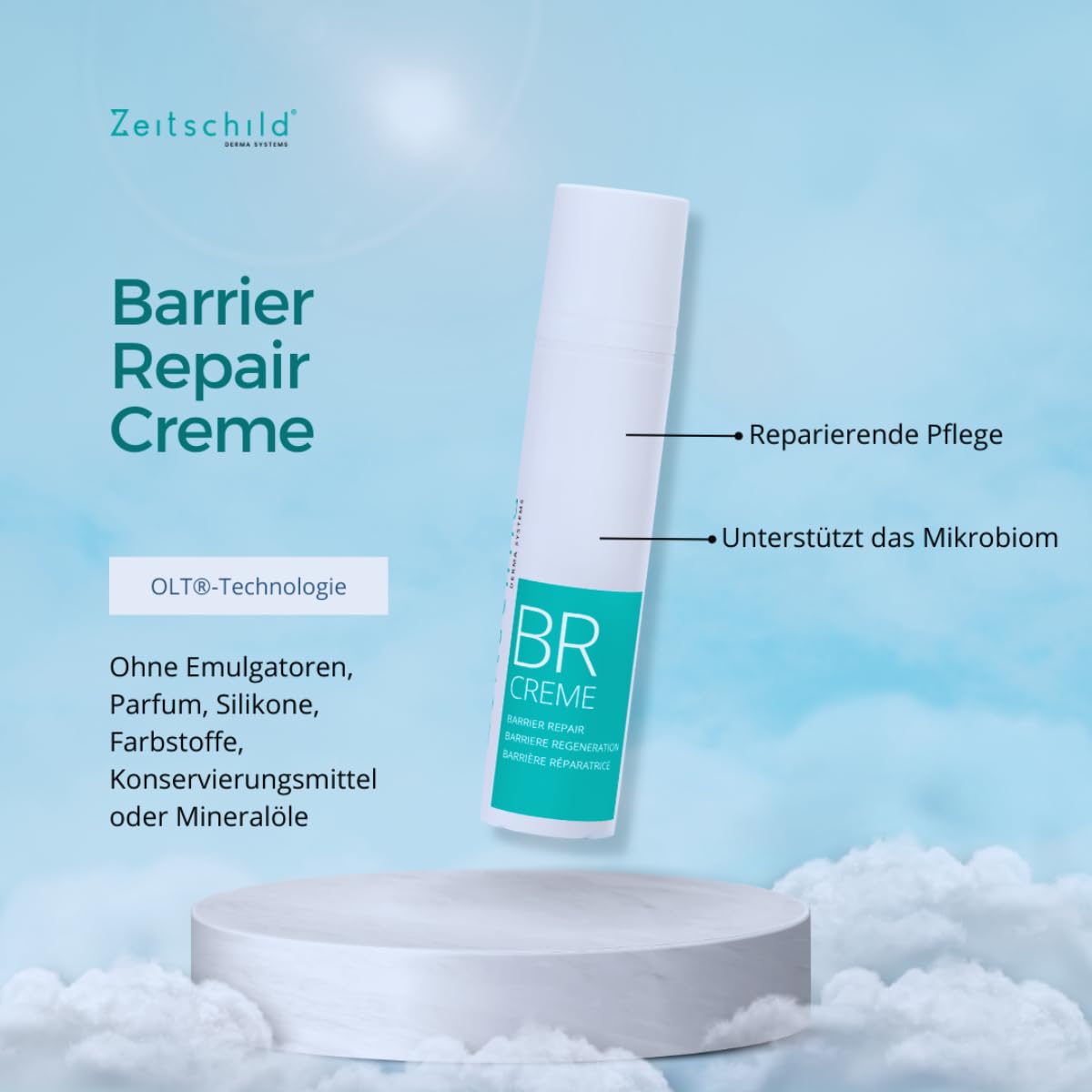 Hautbarriere Creme I Regeneration und Schutz der eigenen Hautbarriere I Schützend und Entzündungshemmend auf dem Körper und im Gesicht I 100ml I BR Cream