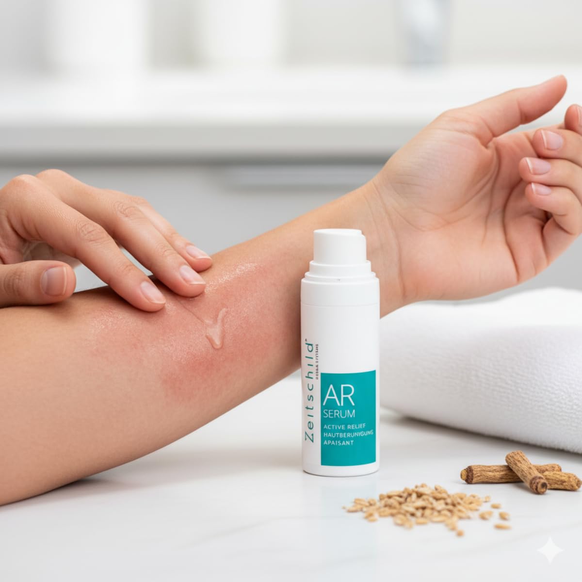 Beruhigungscreme - Active Relief Serum I Schnelle Beruhigung der gereizten Haut im Gesicht und auf Körper I Linderung von Rötungen und Juckreiz I Schutz und Stärkung aller Hauttypen I 50ml