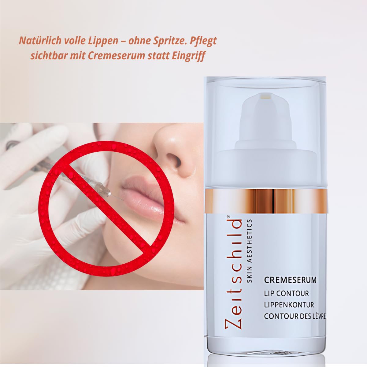 Lippenkontur Cremeserum – Pflegendes Lippenserum mit Hyaluron, Peptiden & Nelkenextrakt | Für mehr Volumen & definierte Lippenkontur | Ohne Parfüm, Silikone & Konservierungsmittel, 15 ml