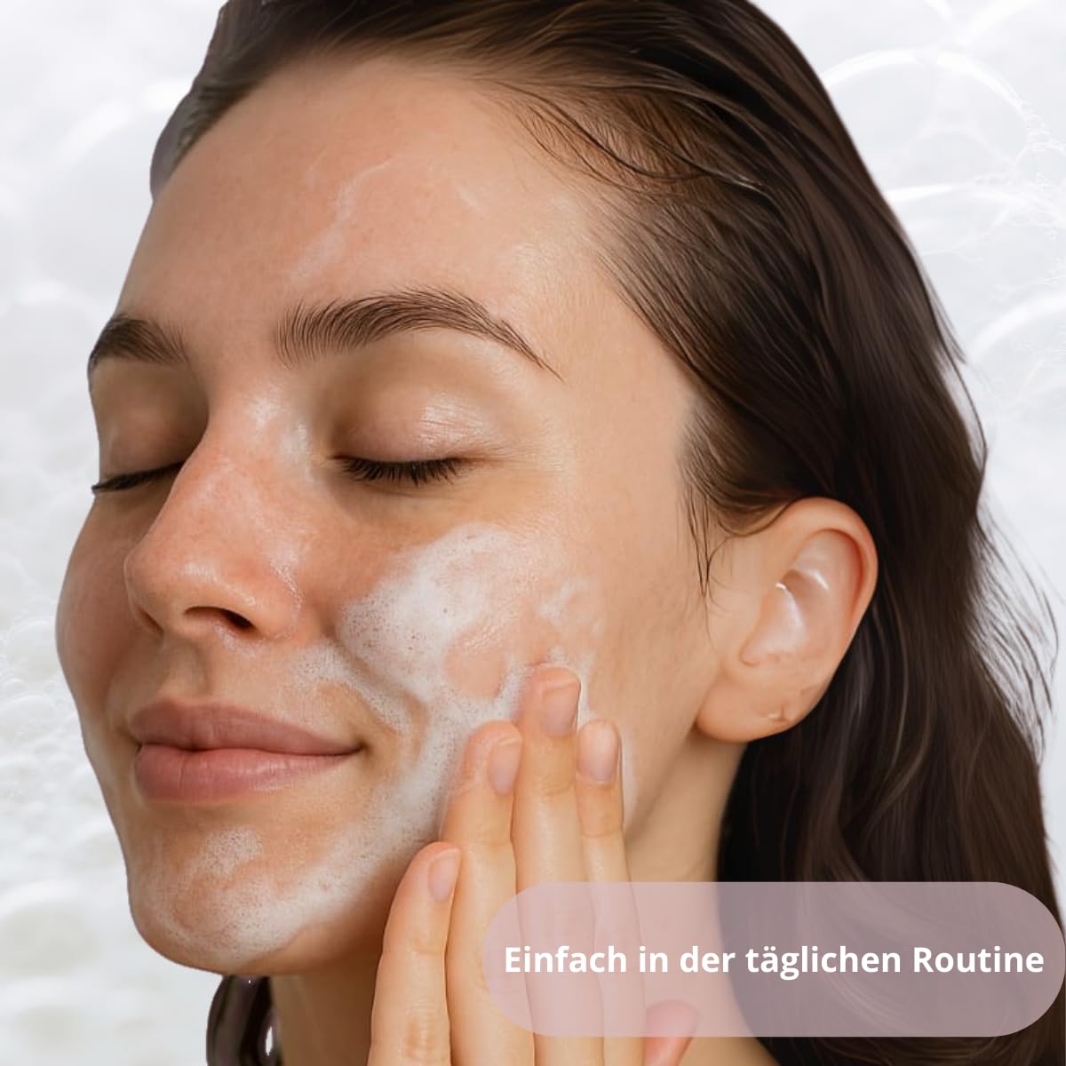Reinigungsschaum 200ml – mild, mikrobiomfreundlich für empfindliche, zu Akne oder Neurodermitis oder Rosazea und perioraler Dermatitis neigende Haut, SLES-frei, parfumfrei und frei von Emulgatoren.