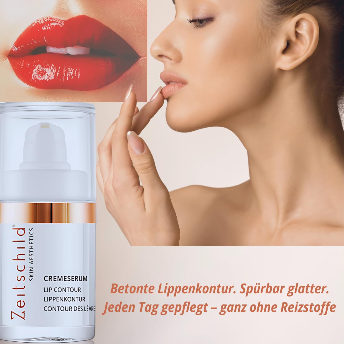 Lippenkontur Cremeserum – Pflegendes Lippenserum mit Hyaluron, Peptiden & Nelkenextrakt | Für mehr Volumen & definierte Lippenkontur | Ohne Parfüm, Silikone & Konservierungsmittel, 15 ml