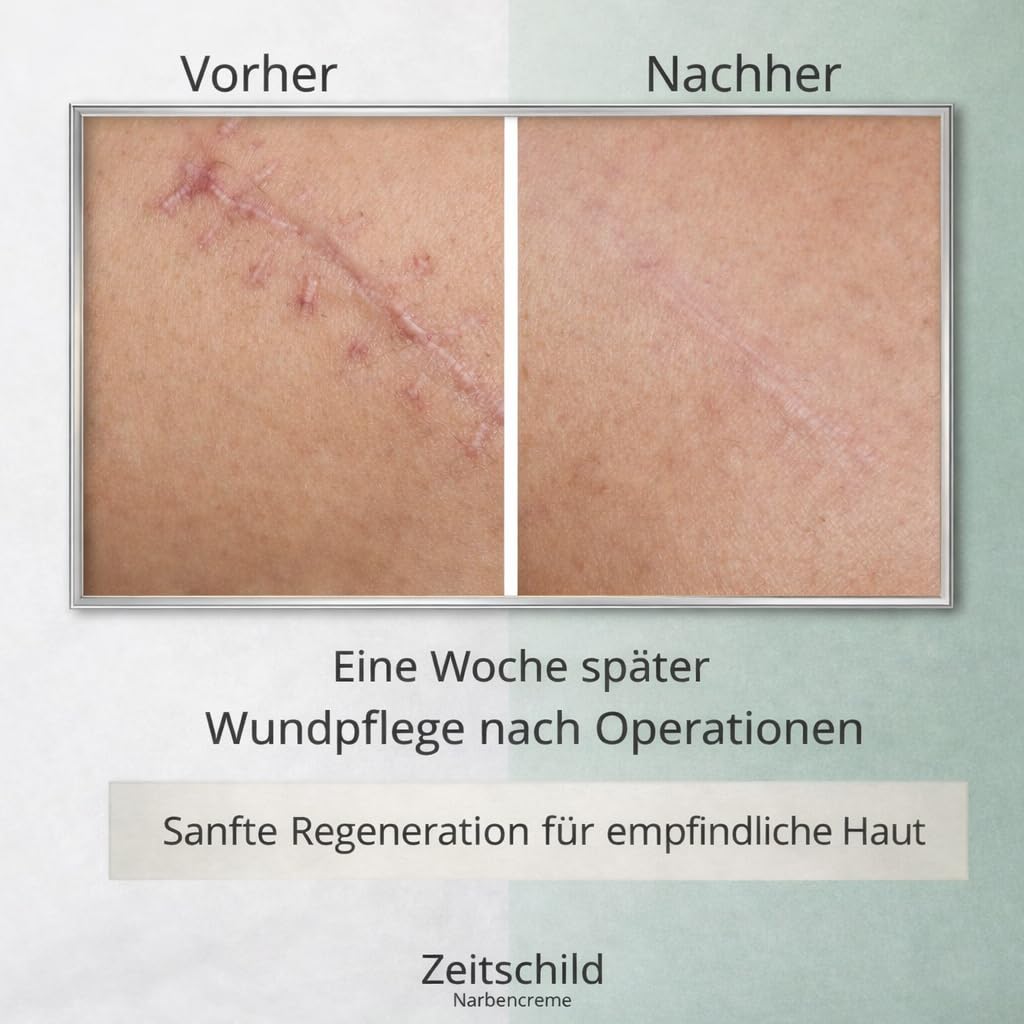 Narbencreme 30 ml, für frische & ältere Narben, auch nach OP, Kaiserschnitt & Aknenarben, mit Madecassoside, 4-fach Hyaluron & Ectoin, Made in Germany