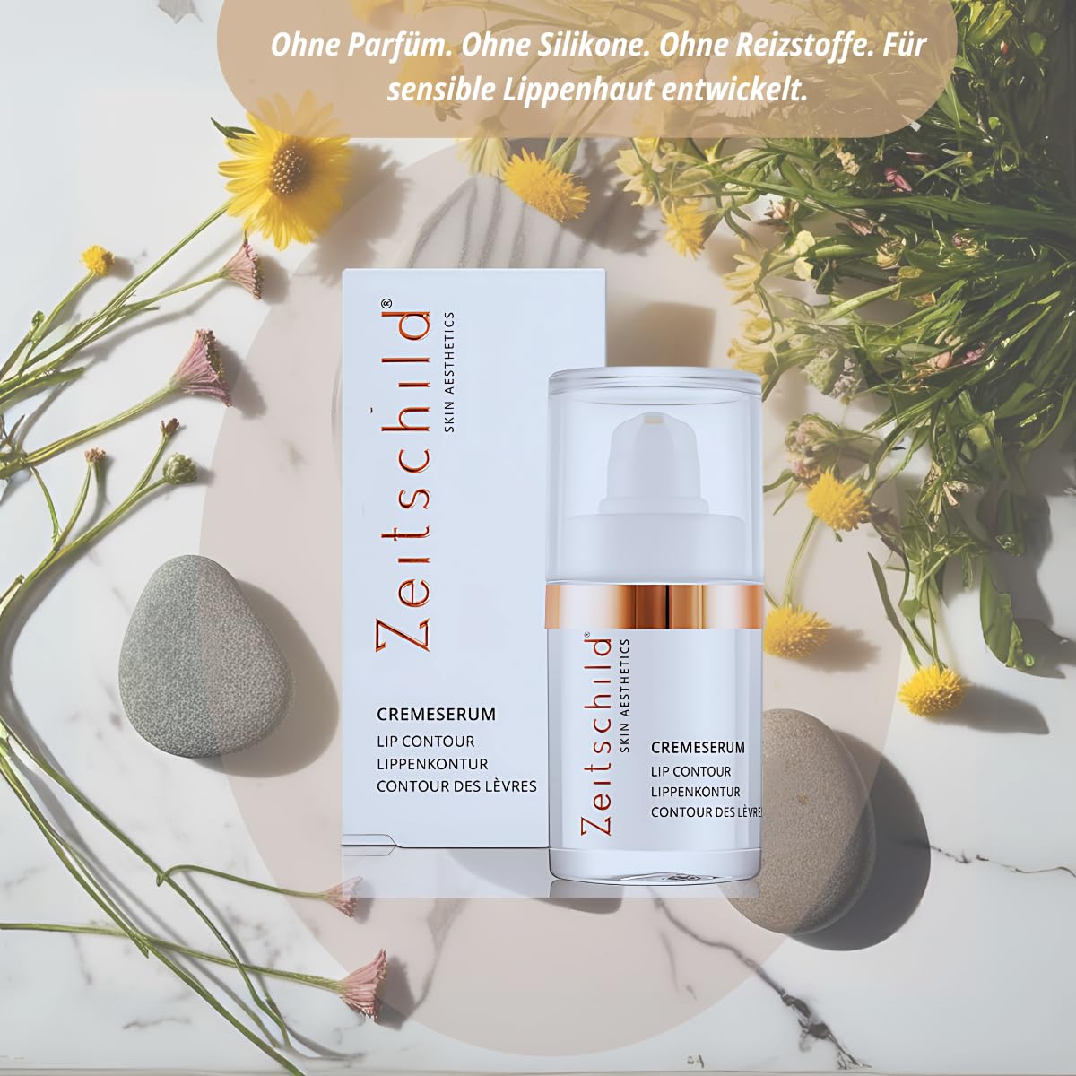 Lippenkontur Cremeserum – Pflegendes Lippenserum mit Hyaluron, Peptiden & Nelkenextrakt | Für mehr Volumen & definierte Lippenkontur | Ohne Parfüm, Silikone & Konservierungsmittel, 15 ml
