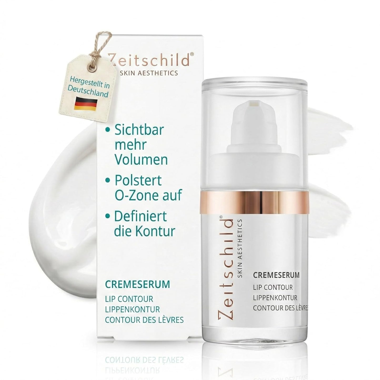 Lippenkontur Cremeserum – Pflegendes Lippenserum mit Hyaluron, Peptiden & Nelkenextrakt | Für mehr Volumen & definierte Lippenkontur | Ohne Parfüm, Silikone & Konservierungsmittel, 15 ml
