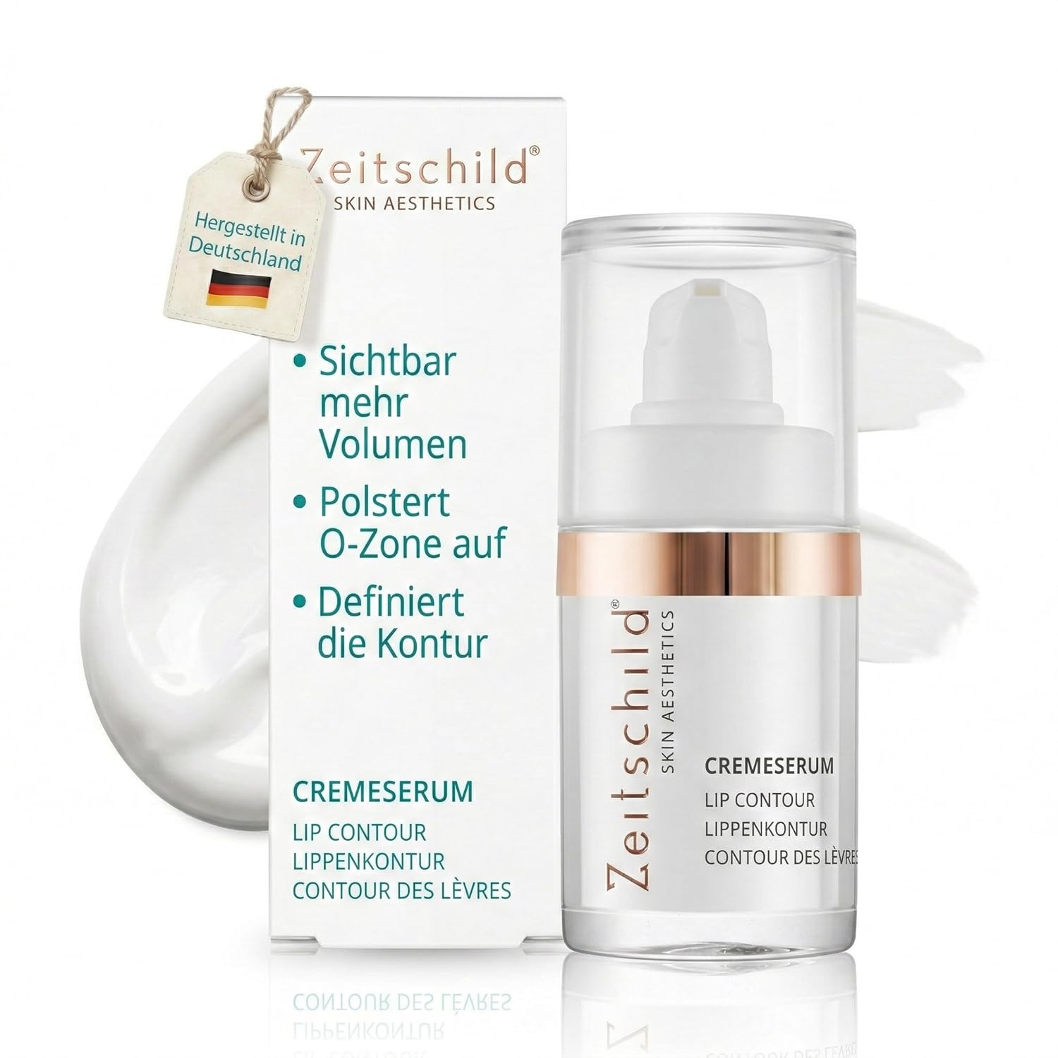 Lippenkontur Cremeserum – Pflegendes Lippenserum mit Hyaluron, Peptiden & Nelkenextrakt | Für mehr Volumen & definierte Lippenkontur | Ohne Parfüm, Silikone & Konservierungsmittel, 15 ml