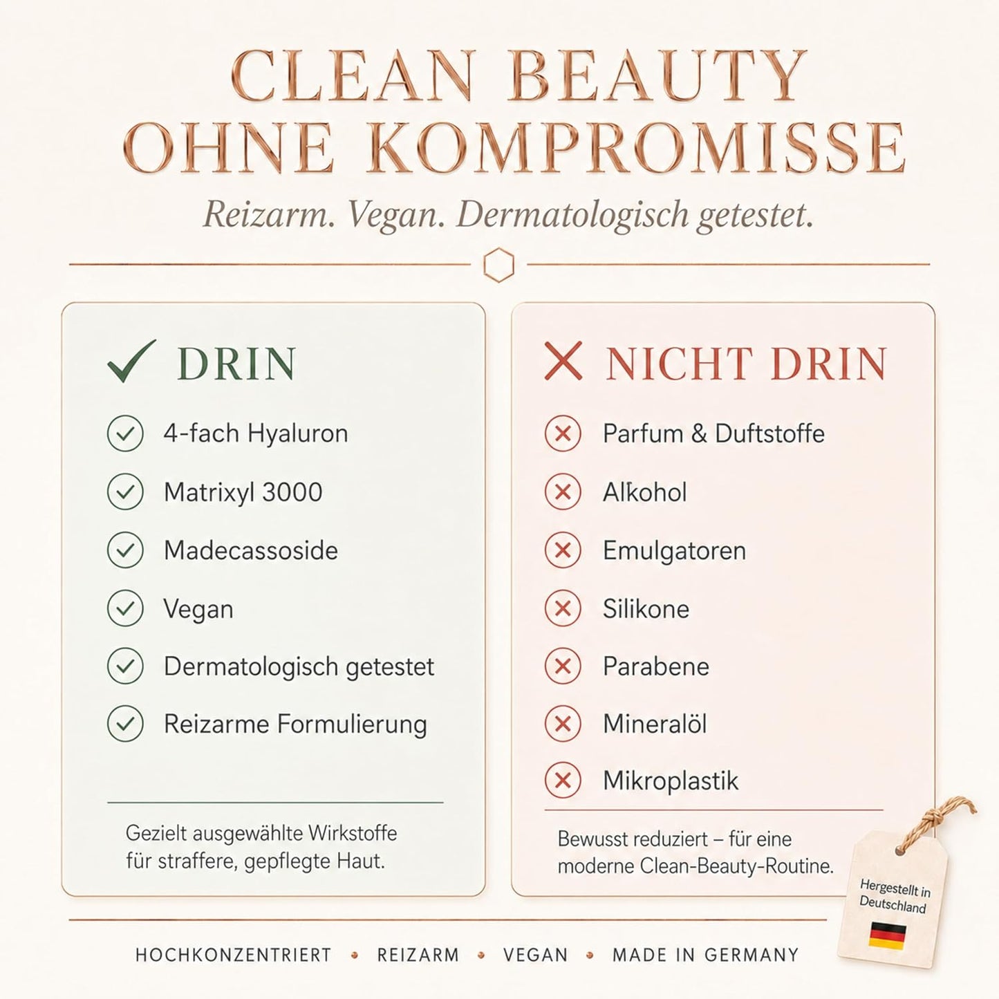 Anti Falten Serum Hochdosiert mit 4-fach Hyaluronsäure Matrixyl 3000 & OLT® - Anti-Aging Hyaluron Gesichtsserum gegen Tiefenfalten - Reife Haut Frauen Männer 30ml Made in Germany