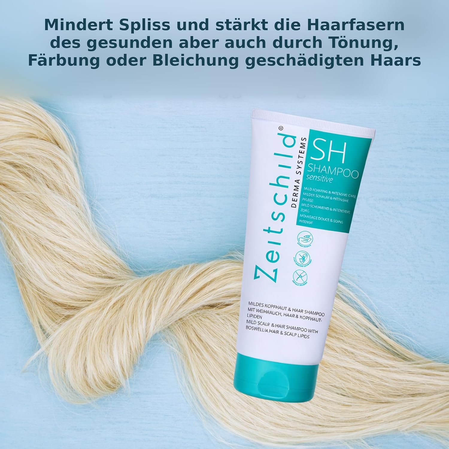 SH Shampoo 200 ml, für empfindliche, trockene & juckende Kopfhaut, parfümfrei, silikonfrei, pH-hautneutral