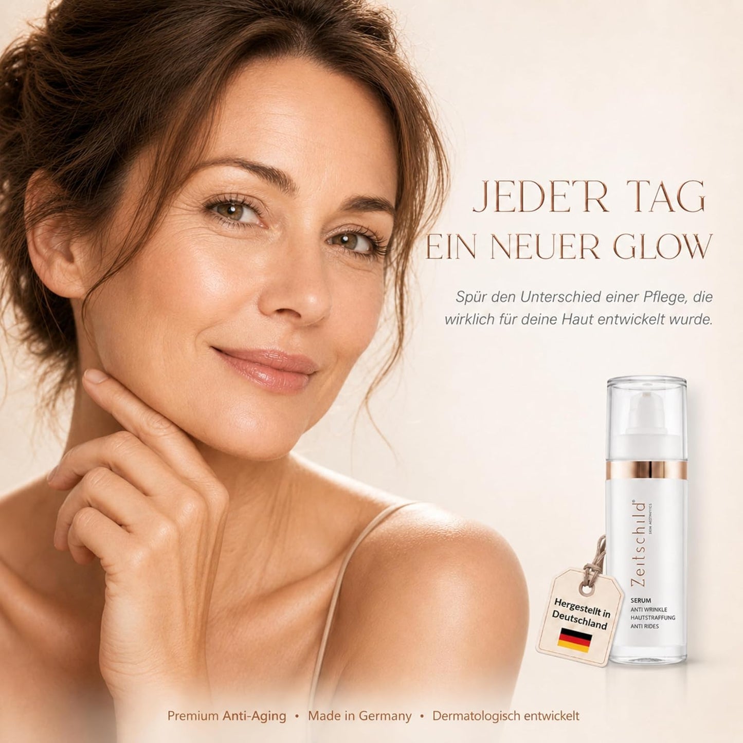 Anti Falten Serum Hochdosiert mit 4-fach Hyaluronsäure Matrixyl 3000 & OLT® - Anti-Aging Hyaluron Gesichtsserum gegen Tiefenfalten - Reife Haut Frauen Männer 30ml Made in Germany